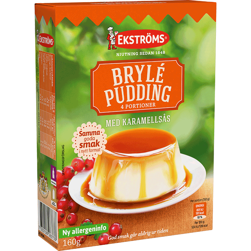 Brylépudding med Karamellsås